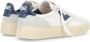 4B12 Witte en blauwe leren sneakers met suède details Multicolor Heren - Thumbnail 3