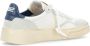 4B12 Witte en blauwe leren sneakers met suède details Multicolor Heren - Thumbnail 5