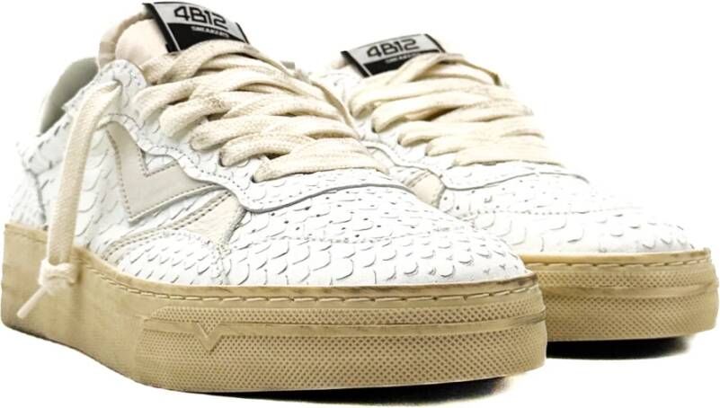 4B12 Sneakers Trendy Blauw White Dames