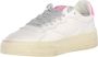 4B12 Witte Leren Sneakers met Fuchsia Detail - Thumbnail 2
