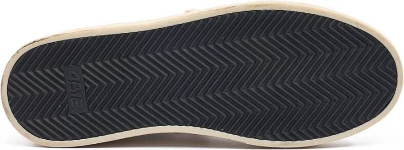 4B12 Witte leren sneakers Stijlvol en veelzijdig