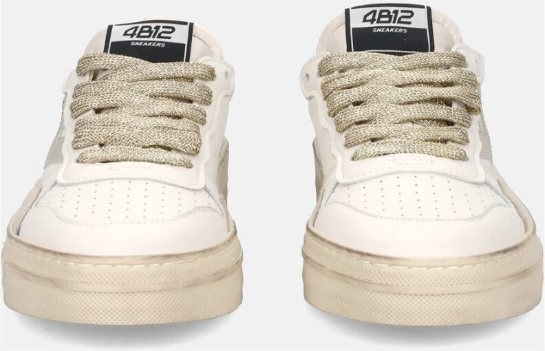 4B12 Witte Leren Sneakers White Dames