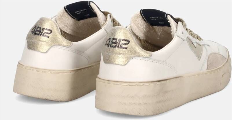 4B12 Witte Leren Sneakers White Dames