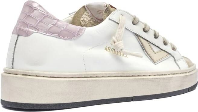 4B12 Sneakers Trendy Blauw White Dames