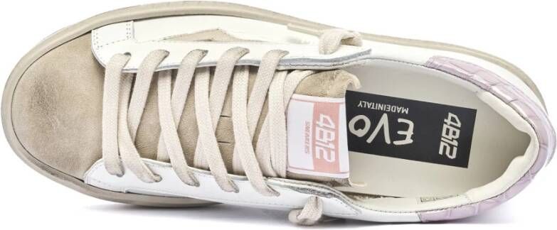 4B12 Sneakers Trendy Blauw White Dames