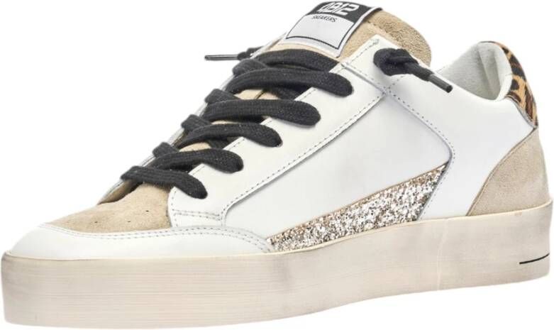 4B12 Sneakers Trendy Blauw White Dames