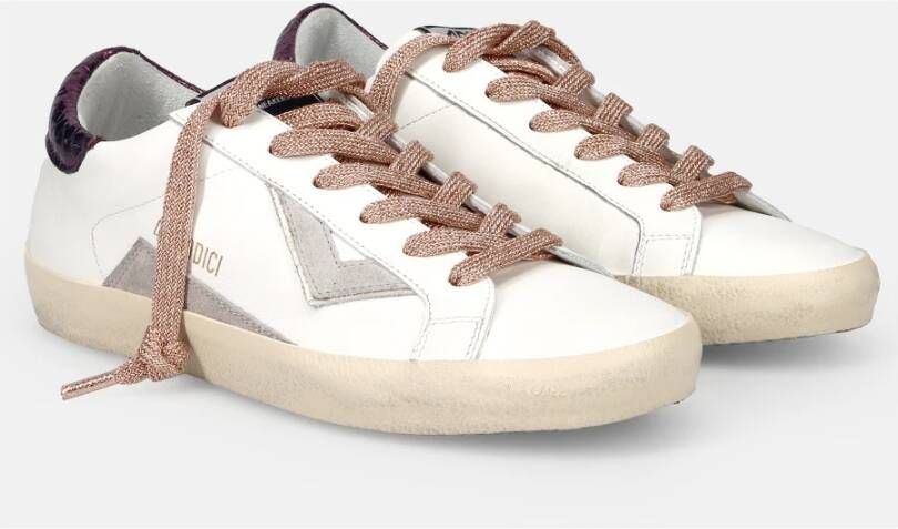 4B12 Sneakers Trendy Blauw White Dames
