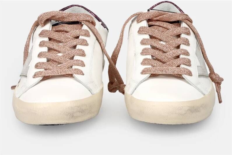 4B12 Sneakers Trendy Blauw White Dames