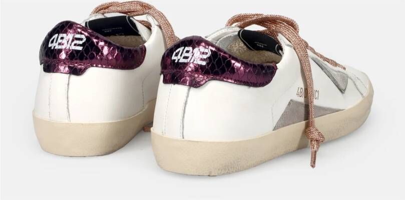 4B12 Sneakers Trendy Blauw White Dames