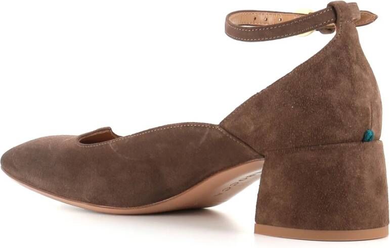 A. Bocca Bruin Leren Vierkante Neus Hakken Brown Dames