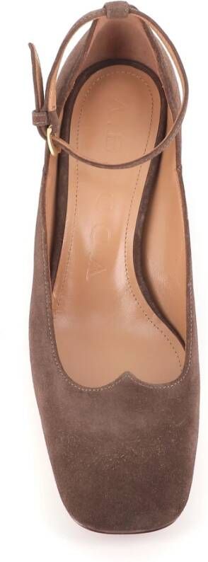 A. Bocca Bruin Leren Vierkante Neus Hakken Brown Dames