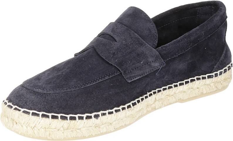 Abarca Blauwe Suède Loafer met Jute Zool