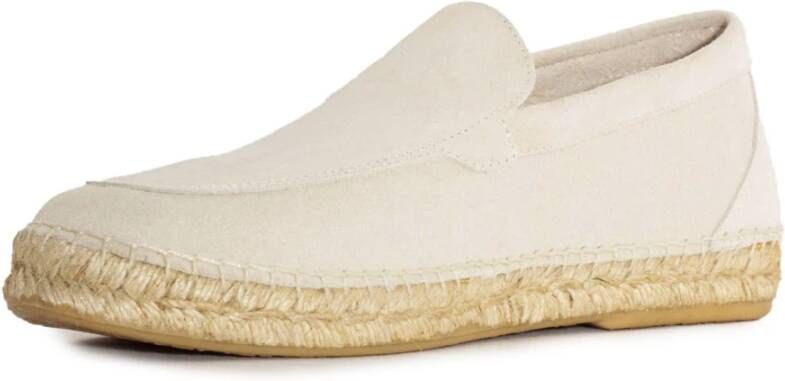Abarca Witte Suède Loafer met Jute Zool