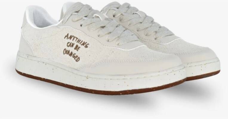 Acbc Witte stoffen sneakers White Heren