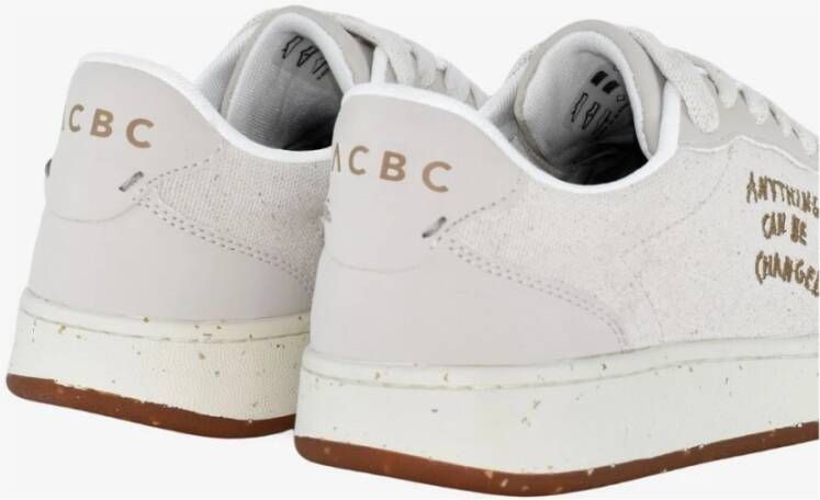 Acbc Witte stoffen sneakers White Heren