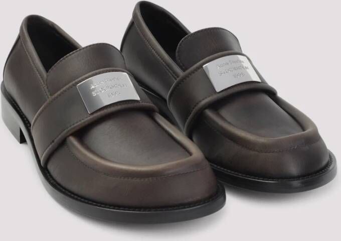 Acne Studios Bruine Loafer Schoenen Elegante Zilveren Details
