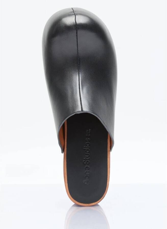 Acne Studios Italiaanse leren houten klompen