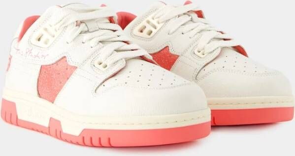 Acne Studios Lage Pop M Sneakers Leer Wit Roze White Dames