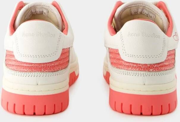 Acne Studios Lage Pop M Sneakers Leer Wit Roze White Dames