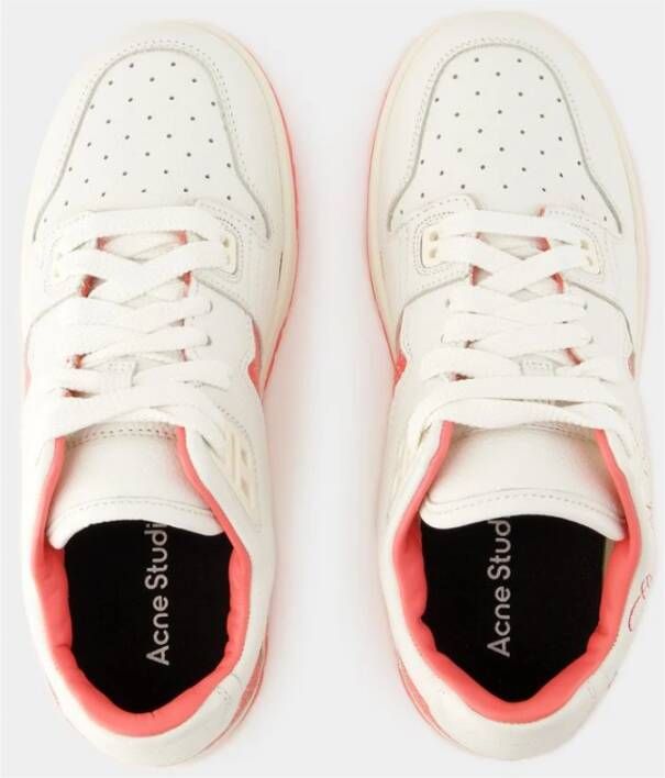 Acne Studios Lage Pop M Sneakers Leer Wit Roze White Dames