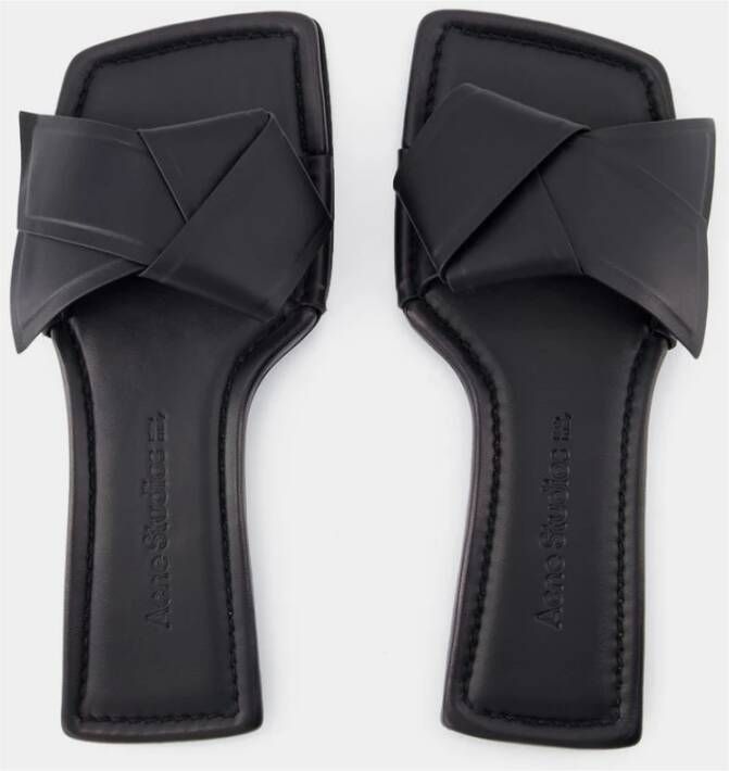 Acne Studios Zwarte Leren Sandalen Black Dames