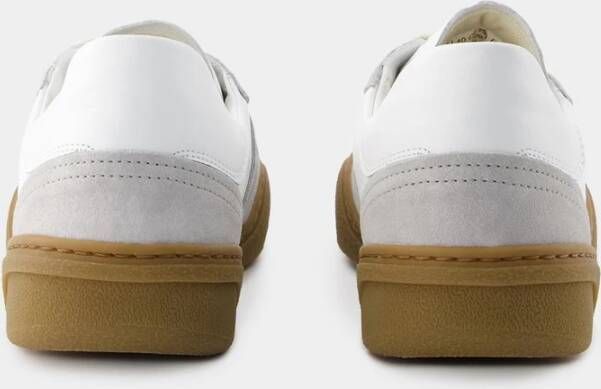 Acne Studios Wit bruin leren sneakers Ronde neus White Heren