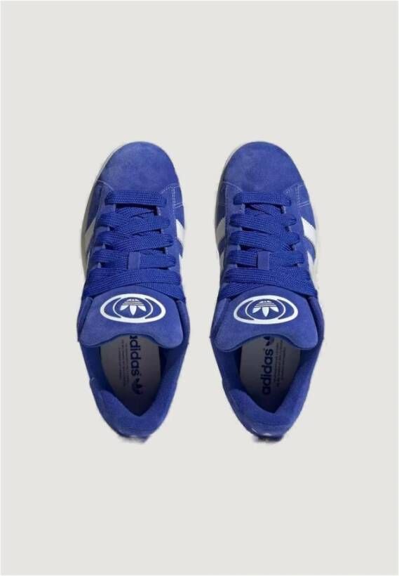 Adidas Blauw Leren Veterschoenen Rubberen Zool Blue Dames