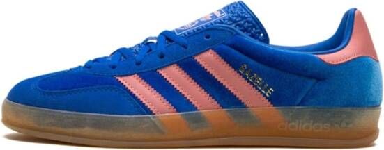 Adidas Blauwe Velvet Sneakers Logo Stempel Blue Dames