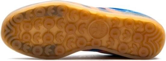 Adidas Blauwe Velvet Sneakers Logo Stempel Blue Dames