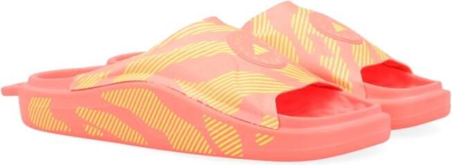 adidas by stella mccartney Roze Slide Turbo Sandaal Logo Print Multicolor Dames