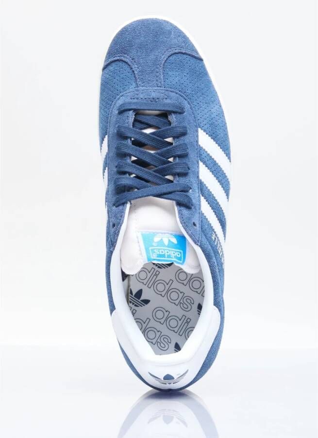 Adidas Gazelle Sneakers met Geperforeerd Bovenwerk Blue Heren