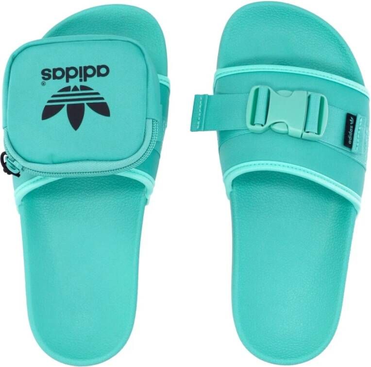 Adidas Groene pantoffels met Pouchylette-stijl Green Dames
