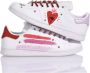 Adidas Handgemaakte Dames Sneakers Wit Roze Rood Multicolor Heren - Thumbnail 2