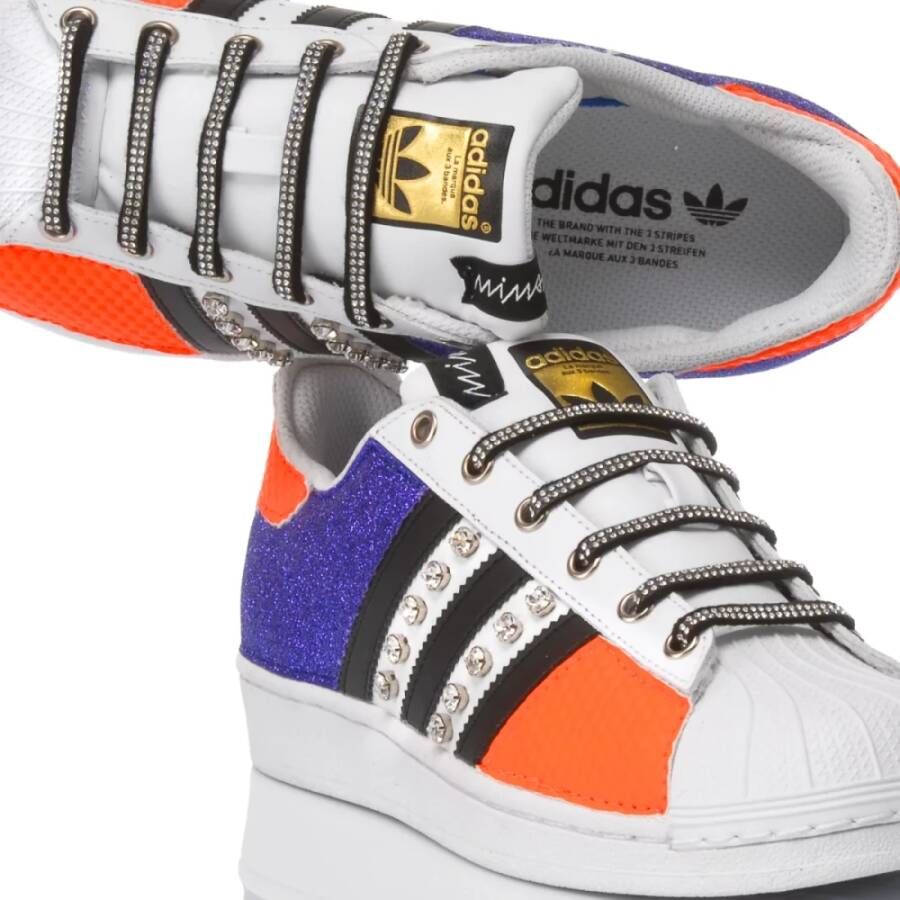 Adidas Handgemaakte Witte Violette Sneakers Multicolor Dames