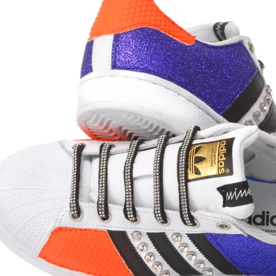 Adidas Handgemaakte Witte Violette Sneakers Multicolor Dames