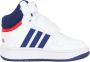 Adidas Sportswear Hoop Mid sneakers wit blauw rood Imitatieleer 19 - Thumbnail 4