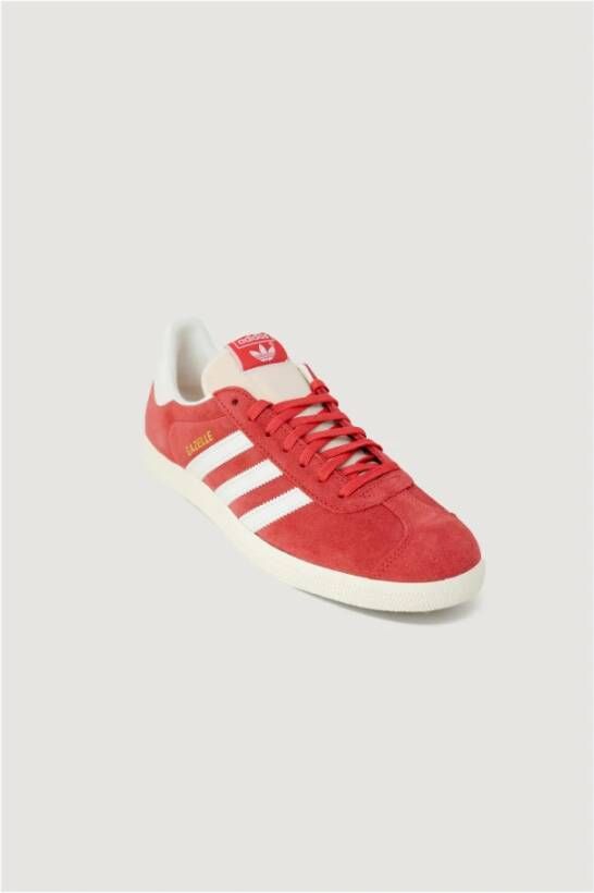 Adidas Koraalrode Leren Sneakers met Veters Red Heren