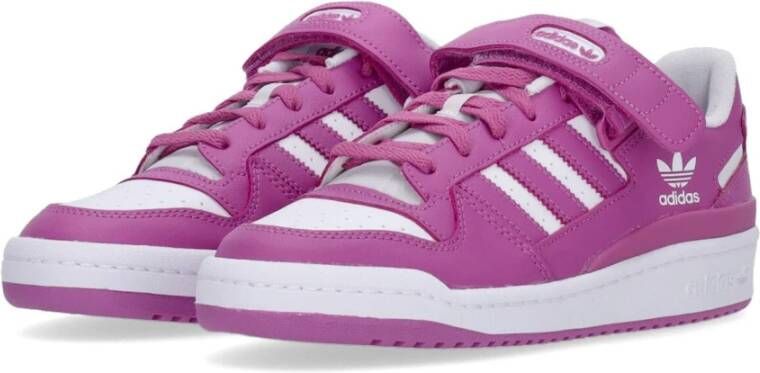 Adidas Lage Basketbalschoen Wit Paars Purple Heren