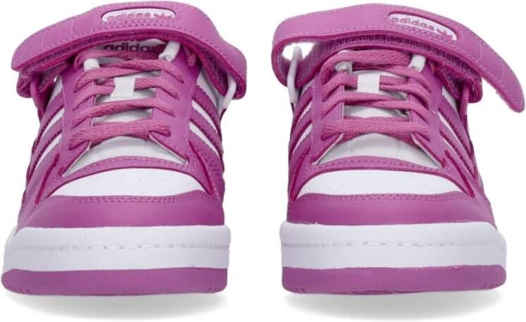 Adidas Lage Basketbalschoen Wit Paars Purple Heren