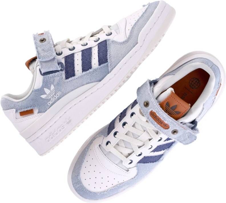 Adidas Lage Wolk Sneaker Blauw Wit