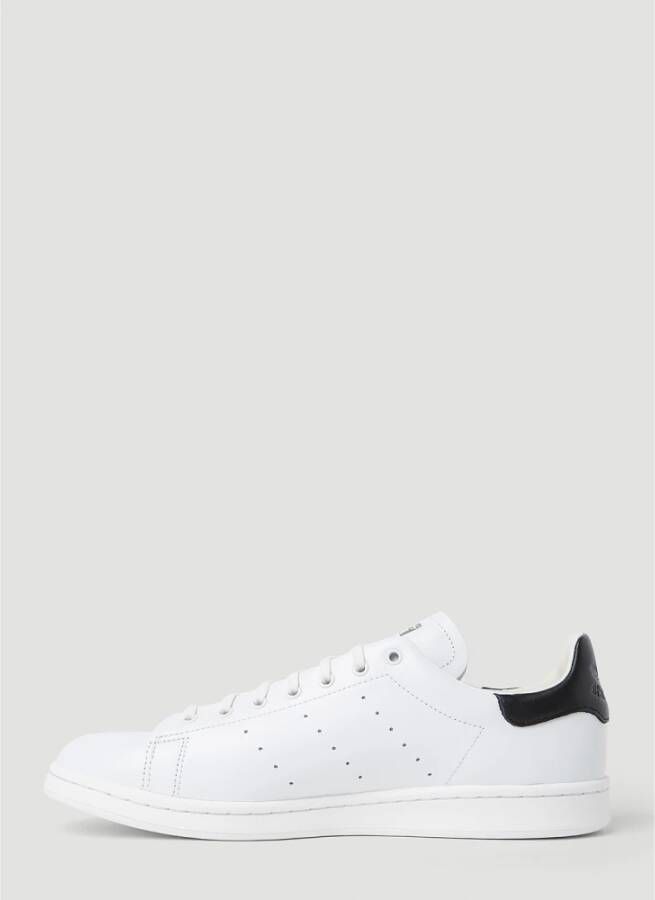 Adidas Leren Sneakers met Ronde Neus en Veters Wit Heren