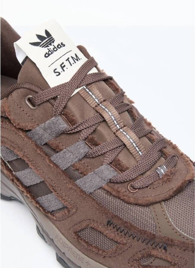 Adidas Mesh & Canvas Sneakers met Gestreept Motief Brown Heren