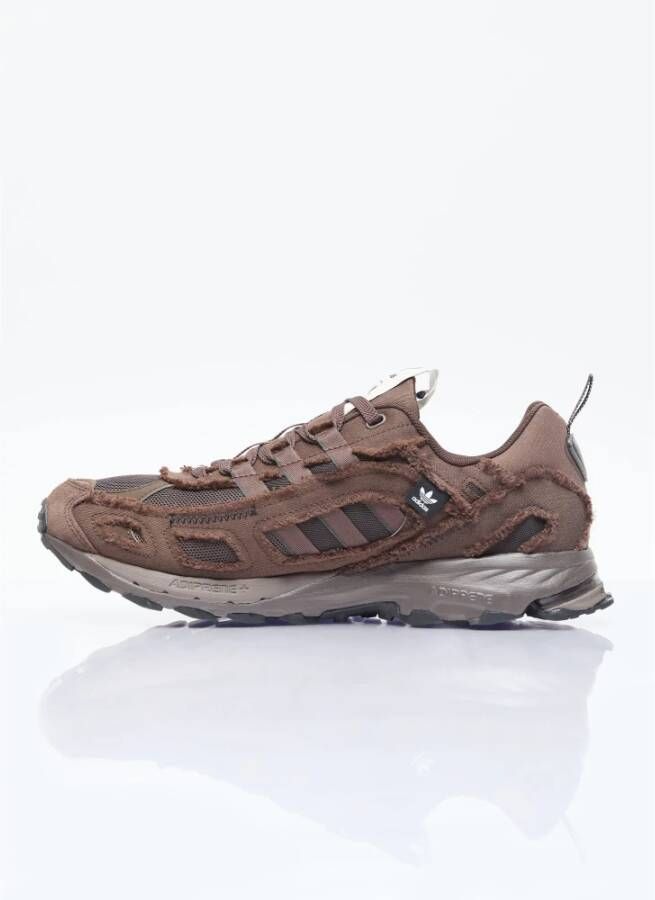 Adidas Mesh & Canvas Sneakers met Gestreept Motief Brown Heren