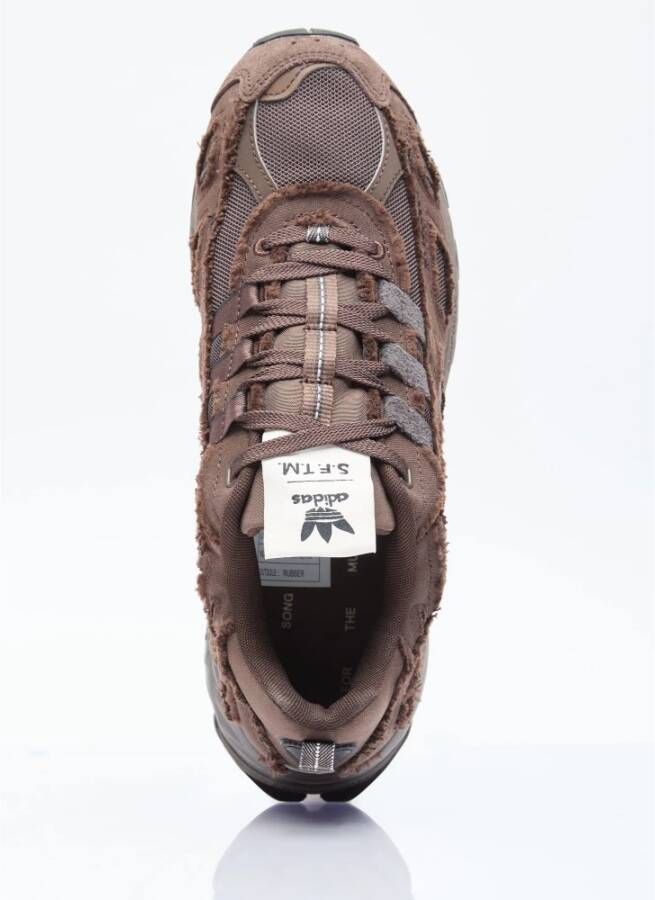 Adidas Mesh & Canvas Sneakers met Gestreept Motief Brown Heren