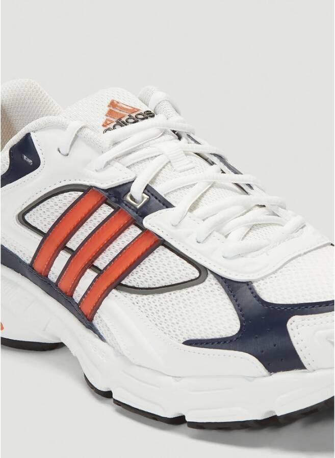Adidas Mesh Leren Sneakers Wit Oranje Blauw