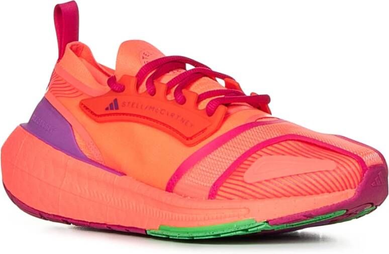 Adidas Neon Oranje Sneakers met Primeknit Stof Orange Dames