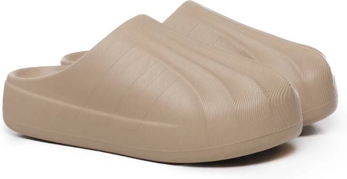 adidas Originals Beige Superstar Mules Sandalen Rubber Zool Beige Heren