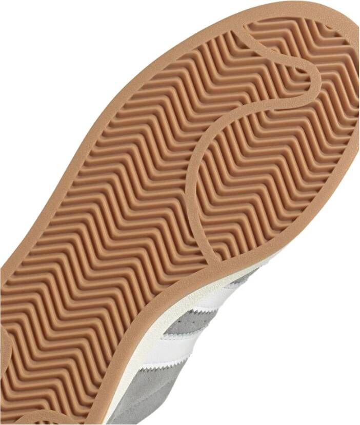 Adidas Originals Grijze Leren Sneakers Veters Rubberen Zool