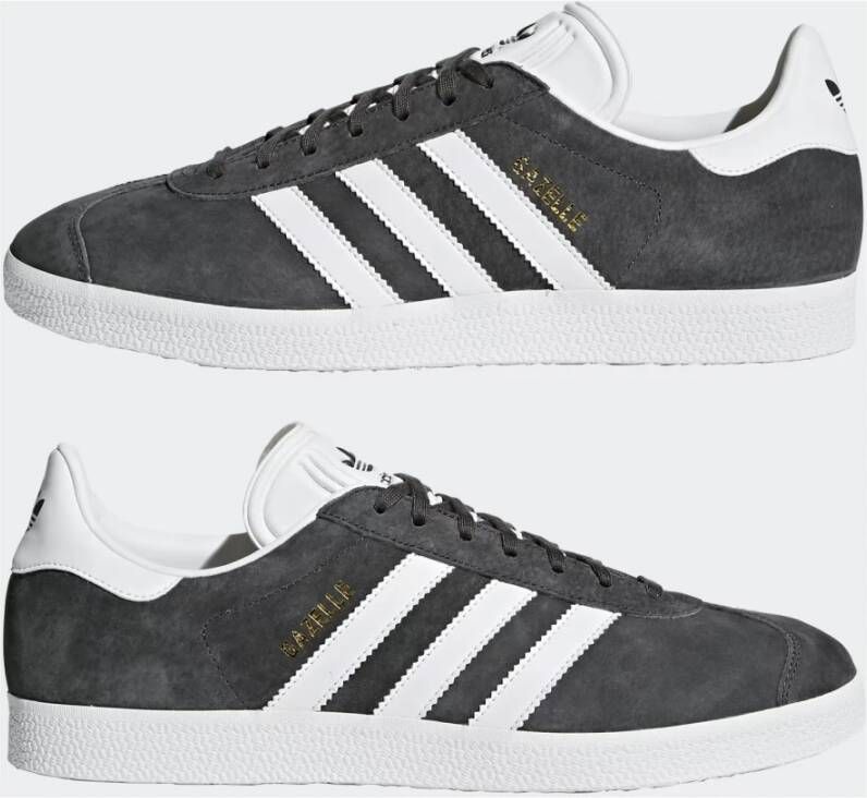 adidas Originals Klassieke Adidas Gazelle Sneakers Donkergrijs Wit Goud Metallic Gray Heren