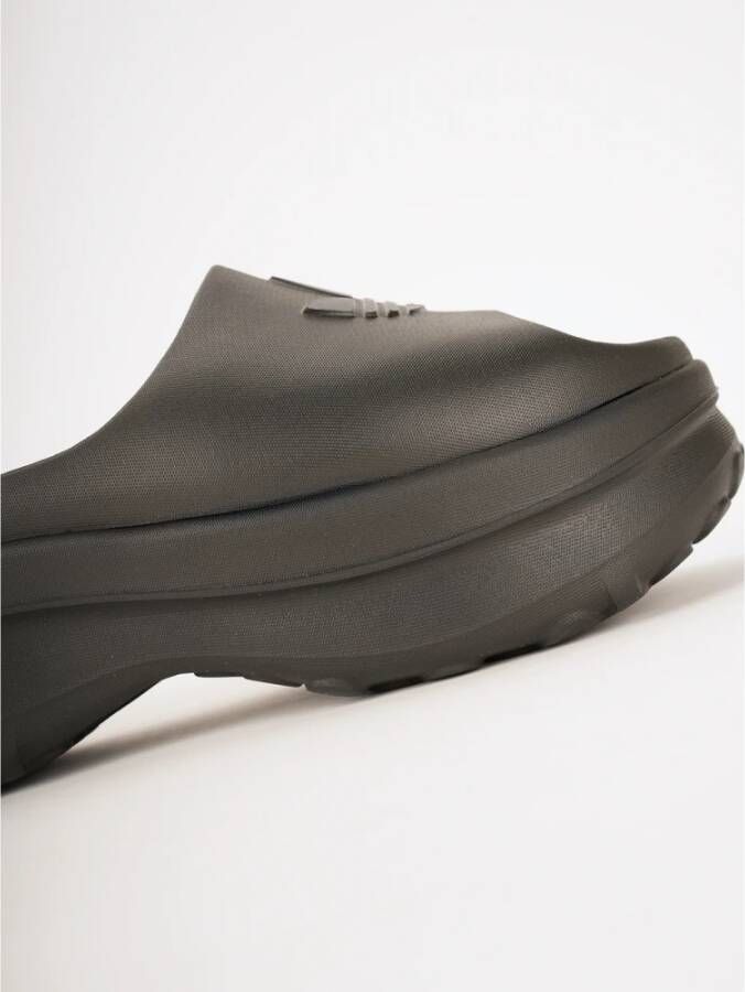 Adidas Originals Platte Zwarte Schoenen Slide Stijl